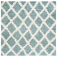 thumbnail image 6 of SAFAVIEH Layla Geometric Plush Shag Area Rug, Seafoam/Ivory, 8' x 10', 6 of 9