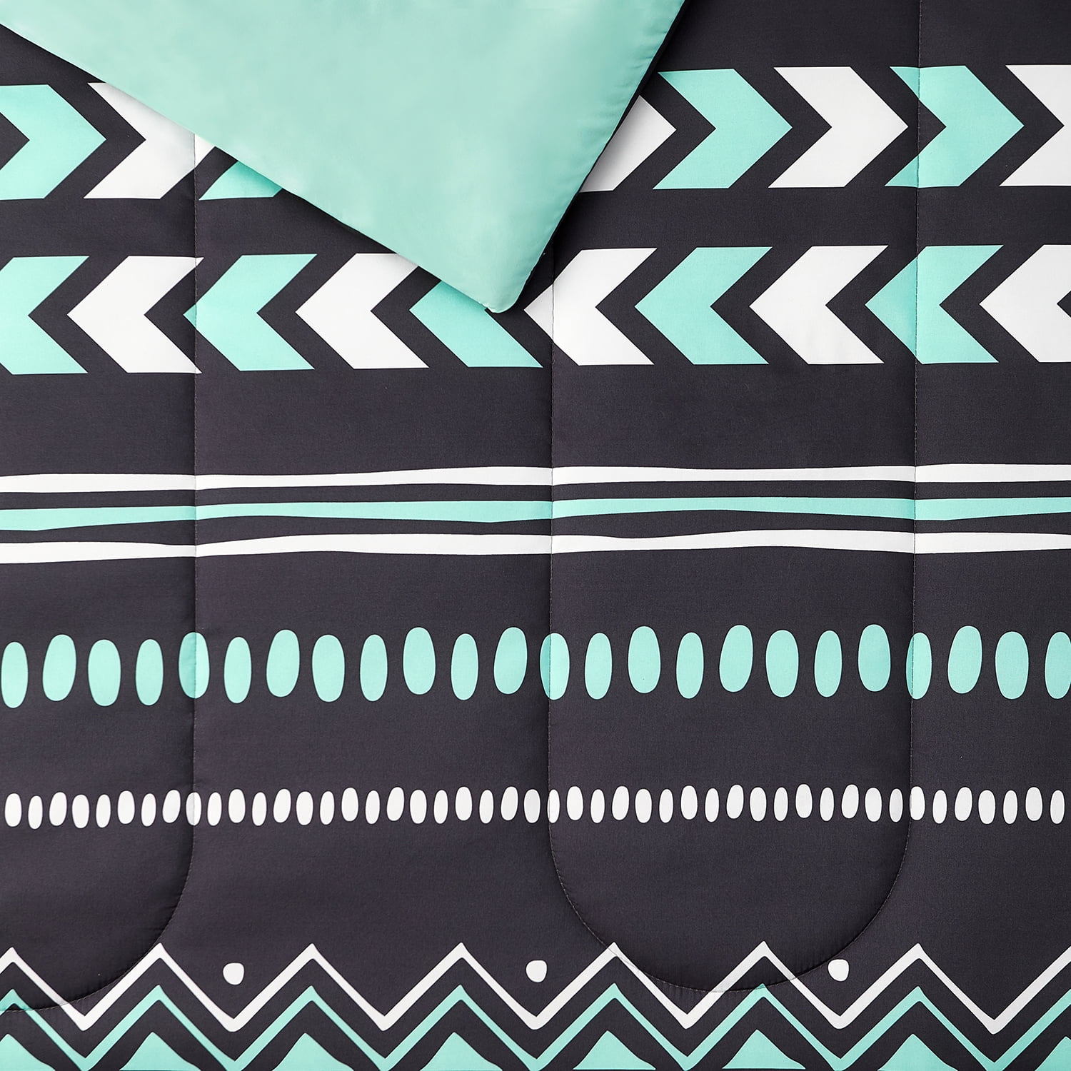 Your Zone Mint Gray Tribal 2 Piece Comforter and Sham Set Twin/XL