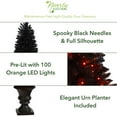 thumbnail image 2 of Nearly Natural 4' Black Halloween Artificial Christmas Tree in Urn Prelit 100 Orange LED Lights, 2 of 11