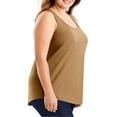 thumbnail image 3 of cocolona Womens Plus Size Summer Tank Tops Crew Neck Sleeveless Workout Shirts Casual Loose Solid Color Tops, 3 of 6