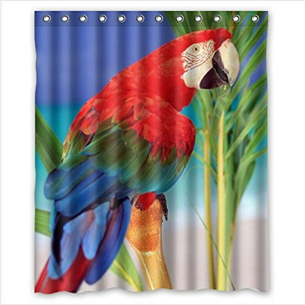 HelloDecor Parrot art Bird Shower Curtain Polyester Fabric Bathroom