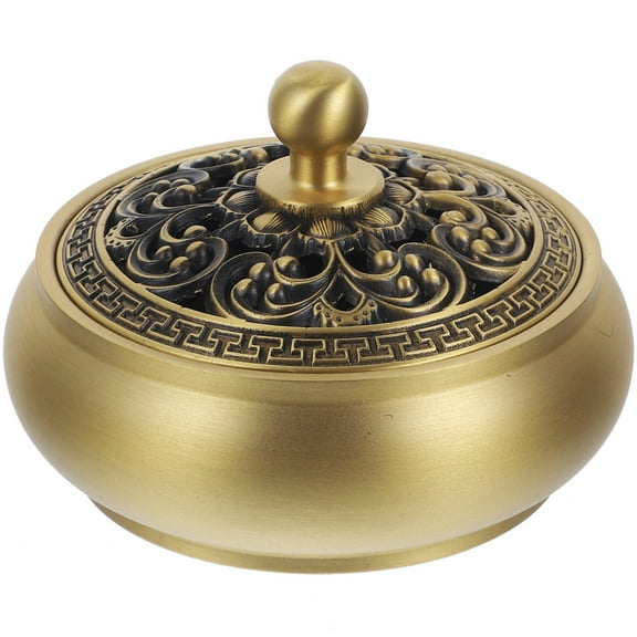 BRIGHTFUFU 1Pc Three Legged Brass Incense Burner for Home Décor and in Golden Color