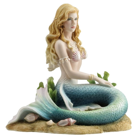 Veronese Design Enchanted Song Mermaid Sitting on the Ocean Floor Sculpture