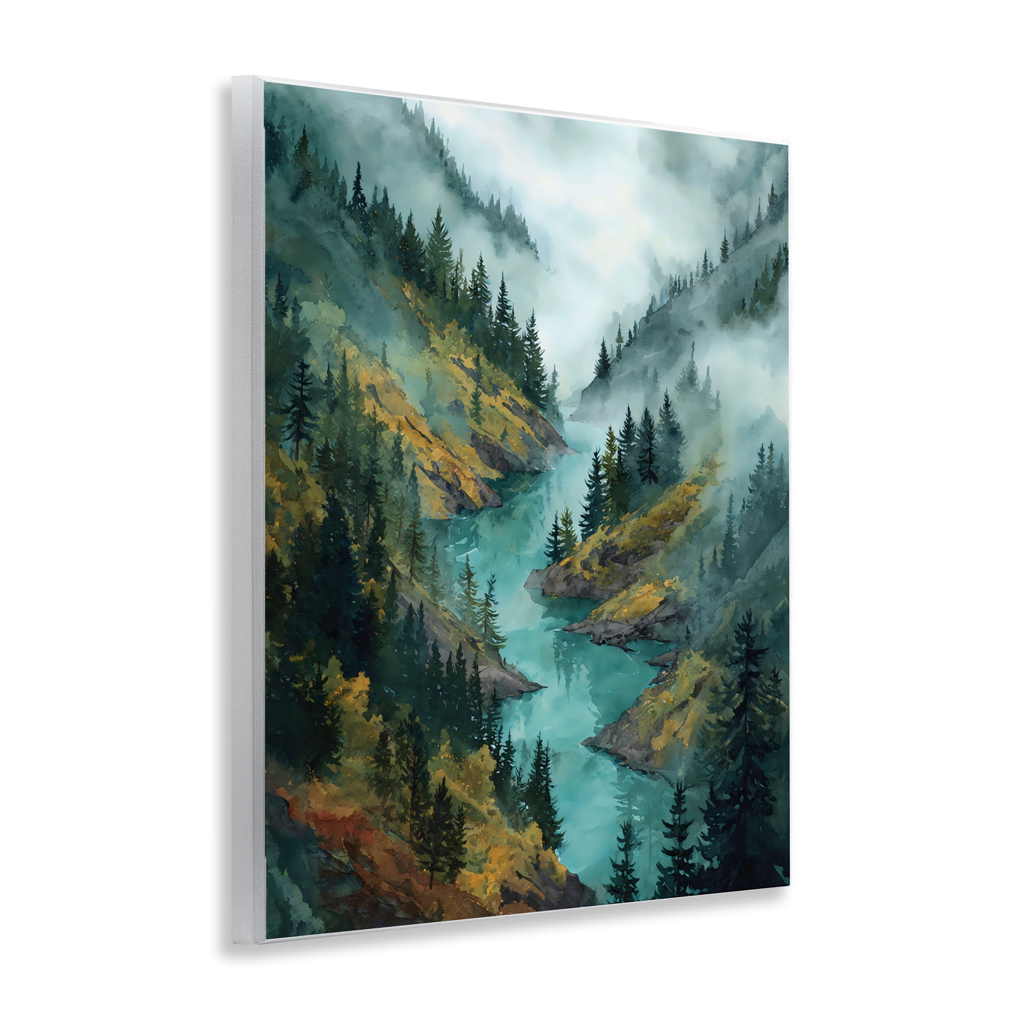 Stupell Industries Turquoise Mountain River Bends Wall Plaque Art, design by Franklyn Gregory
