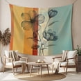thumbnail image 2 of Floral Orange Tapestry for Bedroom Wall Hanging Tapestry, Multicolor Striped Decadent Botanical Flower Ceiling Backdrop Tapestries Poster Blanket Wall Decor for Teens Room Living Room Dorm 59" x 90", 2 of 8