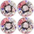 thumbnail image 2 of Shower Caps,Pioneer Flower Floral Print Pattern Waterproof Shower Cap for Women 4 Pieces,Double Reusable Hair Cover for Shower PEVA Elastic Stretch Hem, 2 of 7