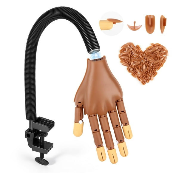 Magnetic Practice Hand Adonafy para uñas acrílicas con 100 puntas
