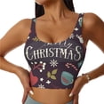 thumbnail image 2 of Uemuo Merry Christmas Pattern Women's Sports Bra - High Impact Support, Breathable, and Comfortable Athletic Bra for Running, Yoga, and Workouts, 2 of 9