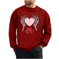 thumbnail image 4 of TaTaai Men's Valentine Heart Print Long Sleeve Round Neck Pullover, Valentine's Day Gift, Casual Sports Activewear Top Gift, 4 of 6
