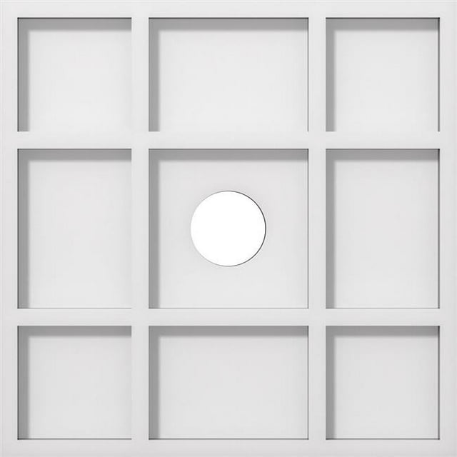 Ekena Millwork CMP12RK-02000 12 in. OD x 2 in. ID Square Rubik Architectural Grade PVC Contemporary Ceiling Medallion