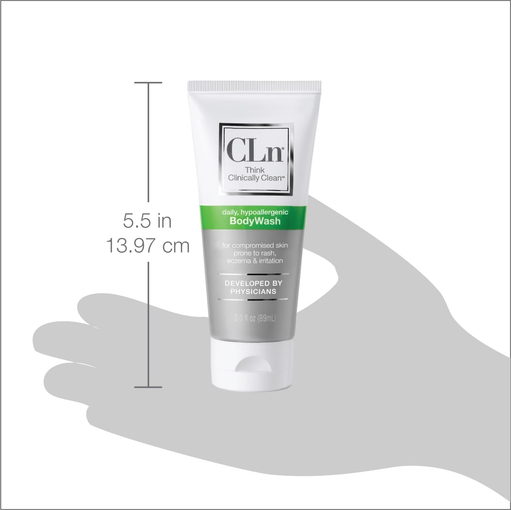 CLn® BodyWash –Non-Drying Body Wash, For Compromised Skin Prone to Eczema, Dermatitis, Rash & Hidradenitis Suppurativa, Fragrance-Free & Paraben-Free, 3 fl. oz.