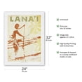 thumbnail image 2 of Lanai Hawaii - Outrigger Canoe Paddler (Hoe Wa’a) - Vintage Travel Poster by Wade Koniakowsky - Japanese Unryu Rice Paper Art Print 24 x 32 in, 2 of 4