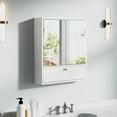 thumbnail image 2 of Topbuy Wall-Mounted Bathroom Cabinet with Mirror Double Door Home Storage w/ 3-Level Adjustable Shelf, 2 of 10