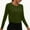 Army Green women crop top long sleeve a1, variant on Women Fall Winter Round Neck Long Sleeve Side Slit Crop Top Solid Casual Workout Fitness Pullover Tops, Gray S