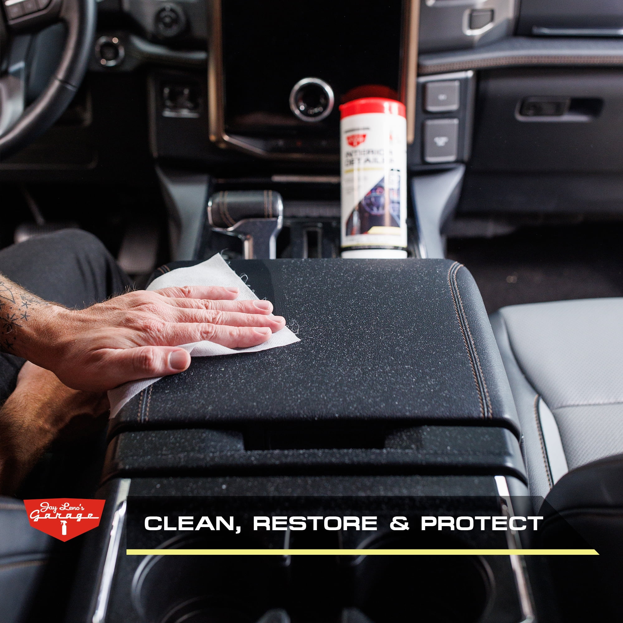 Jay Leno's Garage Interior Detailer Wipes (30 Count) - Clean & Protects Interior Car Surfaces
