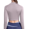 thumbnail image 4 of Veste Courte pour Femmes, Haut Décontracté Sportif à Manches Longues et Col Rond en Noir, Imitation Rayonne Légère, Lavable en Machine, Convient à la Taille, 4 of 7