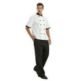 thumbnail image 4 of TopTie Unisex Short Sleeve Cooking Chef Coat Jacket with Adjustable Hat-Black White-XXL, 4 of 5