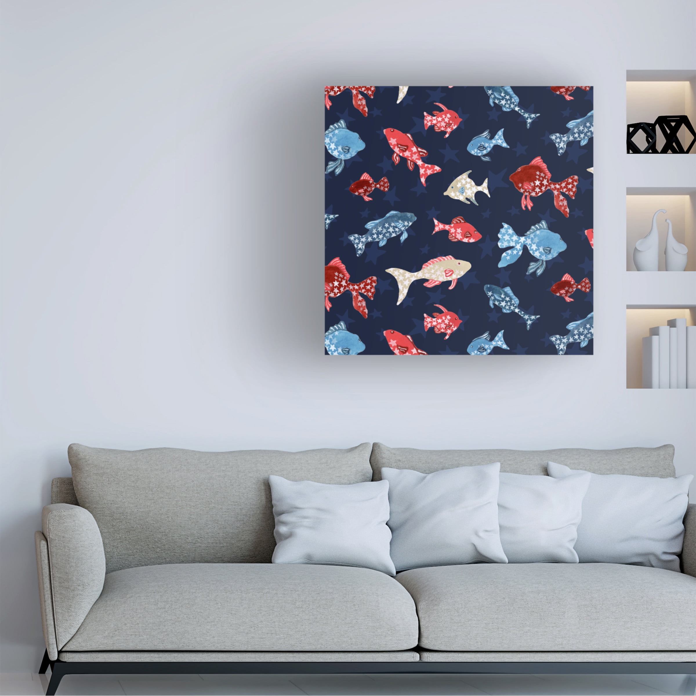 Yachal Design 'Patriotic Fish' Canvas Art
