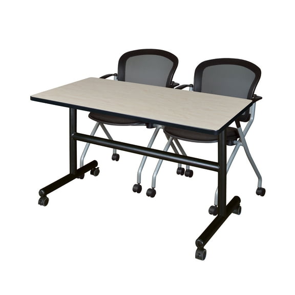 Romig Kobe 48 x 24 in. Flip-Top Training Nesting Table- Maple, 2 Cadence Nesting Chairs