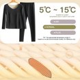 thumbnail image 3 of Conjunto de ropa interior térmica para mujer con forro polar y cuello en V ultra suave, 3 of 8