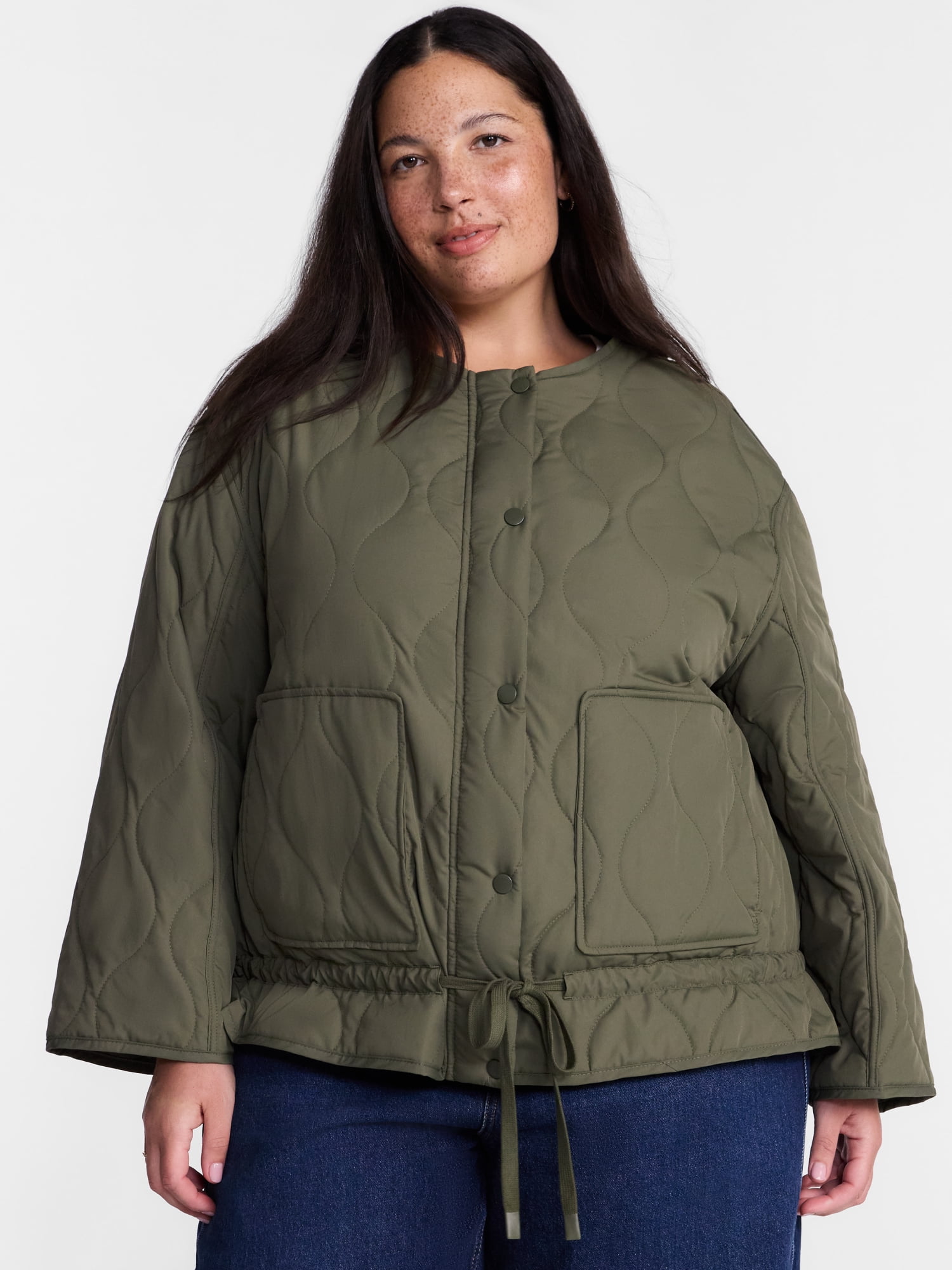 Terra & Sky Women’s Plus Lightweight Quilted Jacket, Sizes 0X-5X