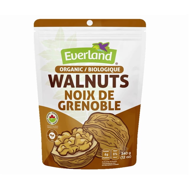 Everland Organic Walnuts, 227g, Raw Omega-3 Rich Nuts, Healthy Snack