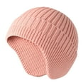 thumbnail image 2 of KLOY2K Trapper Hats for Women Knit Earflap Baseball Cap with Pom-Pom Detail - Winter Warm Unisex Hat for Cold Weather,Pink,One Size, 2 of 2