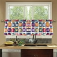 thumbnail image 4 of Yayeee Kitchen Curtains Tier Set of 2 Light Filtering 57"x36" Over Sink Window Panels, Blue Jam Jars, 4 of 7