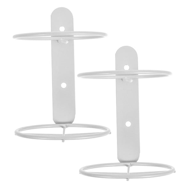 2 botelleros de metal para montar en la pared, expositor de botellas, organizador colgante para vino tinto, para almacenamiento en la cocina y decoración temática, color blanco
