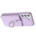 thumbnail image 4 of Compatible with Samsung Galaxy S22 Wallet Phone Case,360°Rotation Finger Ring Holder Kickstand,with Card Holder,Lychee Pattern PU Leather Durable Shockproof Rugged Phone Case,Purple, 4 of 12
