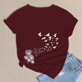 thumbnail image 5 of Women's Short Sleeve T-shirt Women'S Spring Round Neck Dandelion Printed Loose Casual Short Sleeved T Shirt,Red Women's Short sleeve T-shirt XXXL, 5 of 5