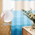 thumbnail image 2 of No Hook Shower Curtain with Built-in Rings - Sky Blue White Brush Stroke Textured Washable Waterproof Fabric Bathroom Curtains for Hotel,Rentals, 60 X 72 Inch Long , Abstract Modern, 2 of 9