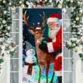 thumbnail image 4 of Décorations de Porte d'Entrée de Noël, Rideau de Porte de Festival, Toile de Fond Bonhomme de Neige Élan Père Noël Design pour Garage Extérieur, Couverture de Porte d'Entrée de Noël, Rustique, 4 of 9
