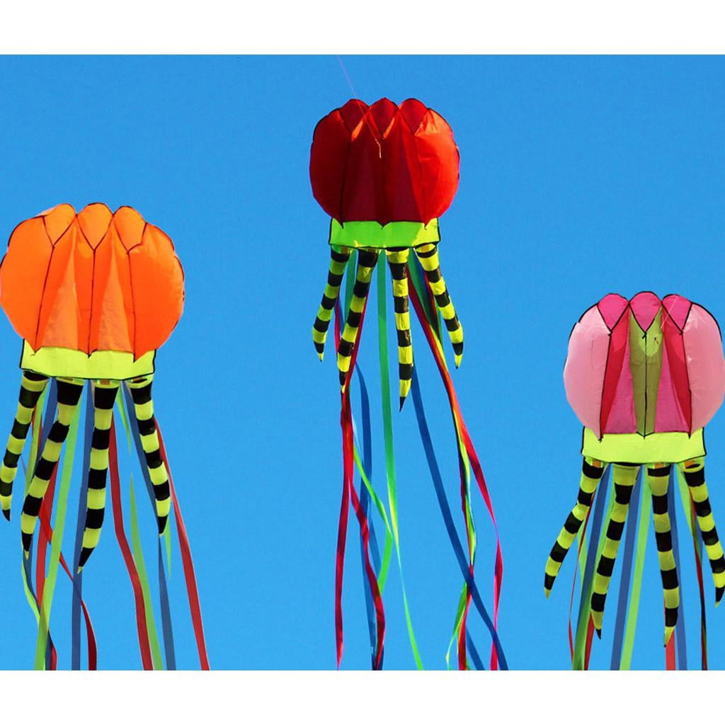 236’’ Soft Kite 3-D Jelly Fish Kite Outdoor Wind Kite Flying Toy Best for Family Gathering Garden Playset