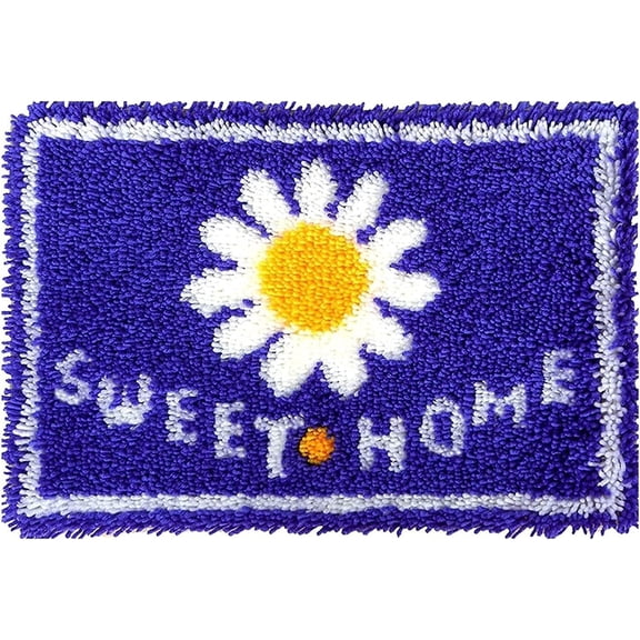 Latch Hook Rug Kit, DIY Latch Hook Home Rug Making Kit for Adults Kids, Cross Stitch Kit Carpet Making Cushion Needlework for Beginners, Home Decor, 50×38 cm