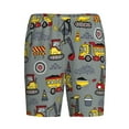 thumbnail image 4 of Naloa Funny Construction Men's Short Pajama Pants, Lounge Comfort Shorts with Elasticized Waistband and Side Pockets - Large, 4 of 9