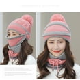 thumbnail image 4 of Windfall 3PCS Women Winter Knitted Beanie Hat Face Neck Warmer Set for Women Girls Fleece Lining Ski Caps with Pompom, 4 of 4