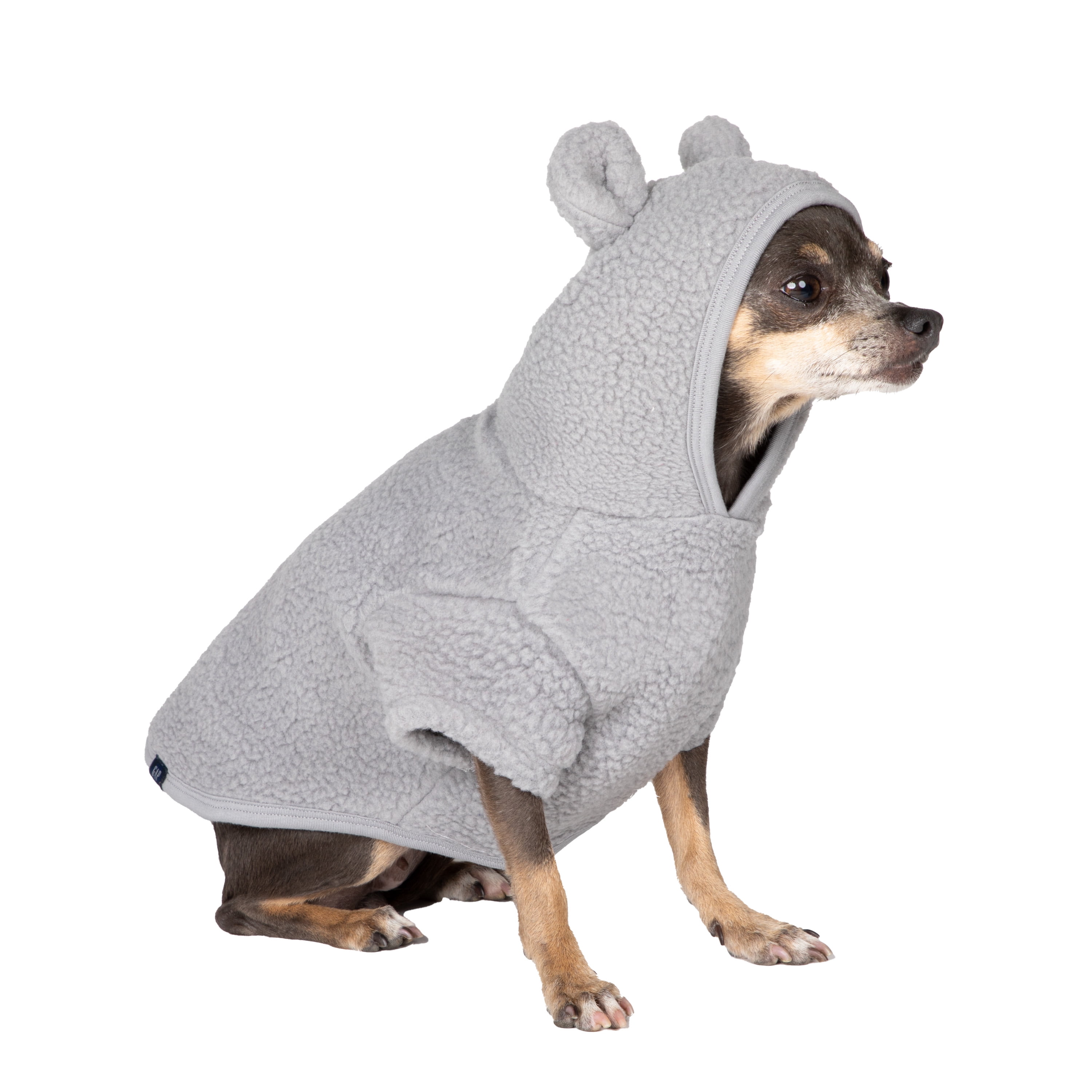 Gap Pet, Dog Clothes, Recycled Gray Sherpa Bear Ear Pet Hoodie