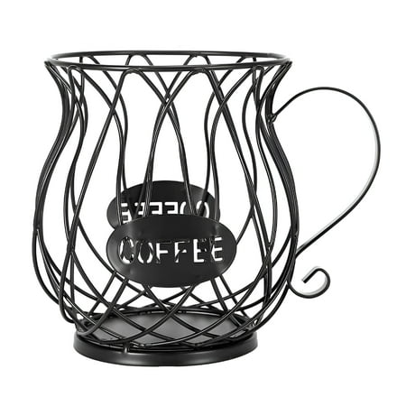 LAMIRO K-Cup Holder Coffee Pod Manager 35-Count Storage Matte Black Coffee Bar Counter Accessory Space-Saving 1-Piece