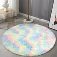 thumbnail image 5 of TERGAYEE Bedroom Rug Round Rug Rainbows Color Rug Suitable for Kids Rooms Decoration Suitable for Girls Bedroom Nursery Classroom Soft Plushs Rug, 5 of 6