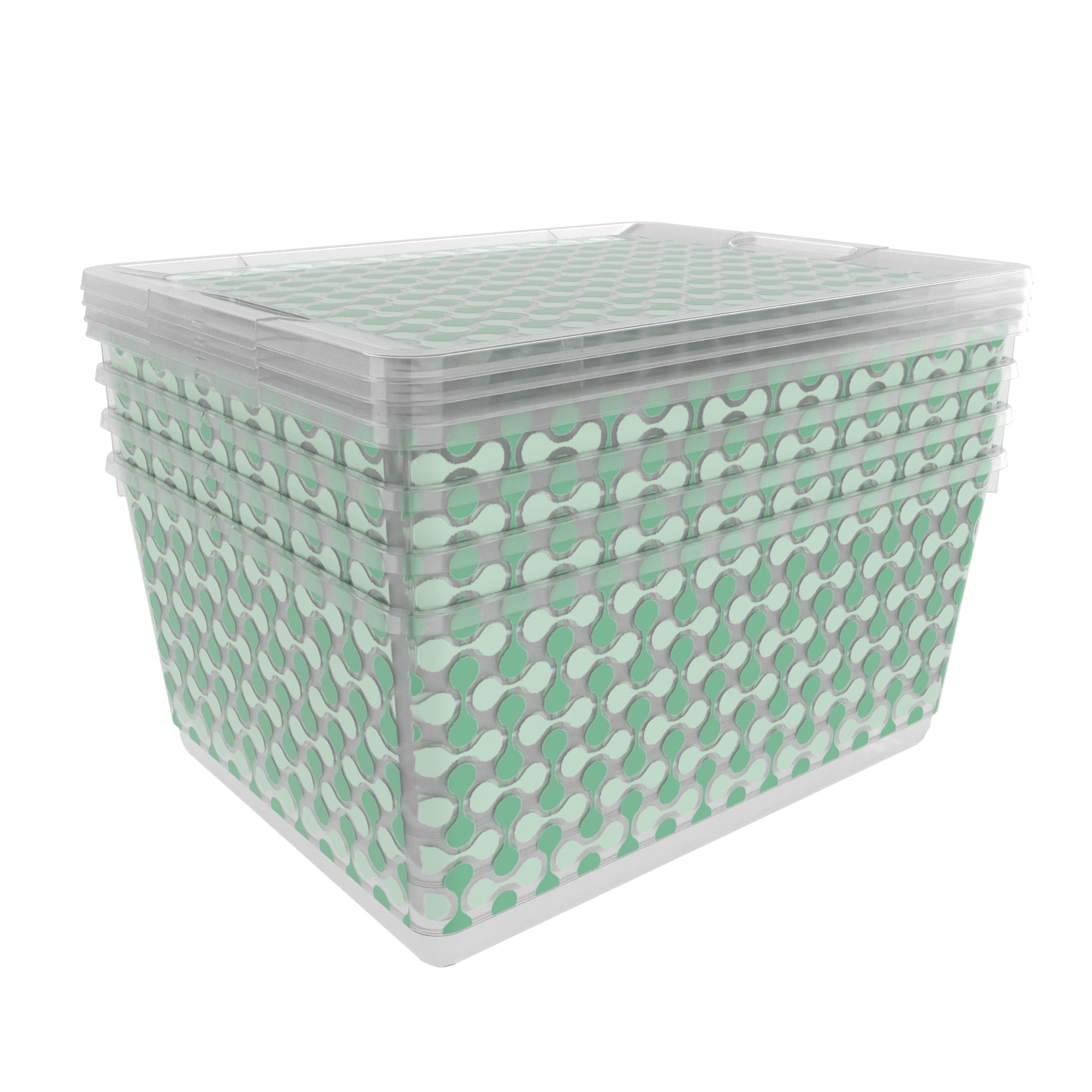 Maand Betreffende Moedig aan Curver Urbin Medium, Geometric, Resin Plastic Storage Box, 4 Pack -  Walmart.com