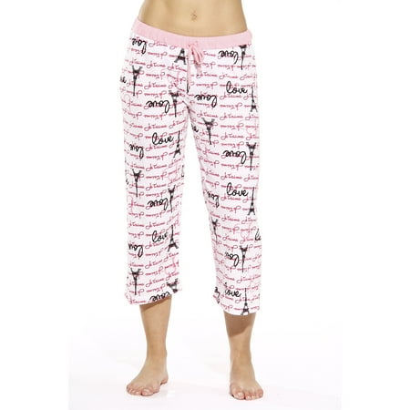 

Just Love Women Pajama Capri Pants / Sleepwear (Love Paris - White Large)