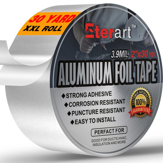Cinta adhesiva de aluminio ETERART, resistente, 2 pulgadas x 30 yardas
