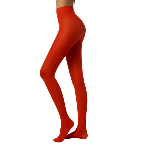 Gpaecead Shiny Pantyhose for Women Shimmer Sheer Tights High Waist Comfort Stockings S Red