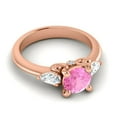 thumbnail image 3 of 2.50 Carat Round Cut Pink Sapphire Gemstone Natural Diamond New Wedding Ring for her 18K Rose Gold Size 3 by Diamond Capitals, 3 of 8
