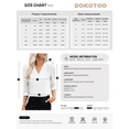 thumbnail image 7 of DOKOTOO Blouses for Women Pleated V Neck 3/4 Sleeve Tunic Tops Dressy Casual Chiffon Office Wear Shirts, 7 of 7