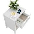 thumbnail image 4 of Modern Black Nightstand,Side Table with Acrylic Drawer, Bedside Table with Storage,Couch End Table for Living Room, Bedroom,Small Space,Easy Assembly,White, 4 of 14