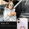 thumbnail image 6 of Compatible with iPhone Xs X Case [Magnetic Back] Slim Thin with Ring 360°Finger Stand Metal Electroplated Frame Full Body Shock-Absorption Bumper Soft Flexible Tup Mobile Covers-Purple, 6 of 16