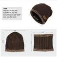 thumbnail image 4 of Morttic 3 in 1 Winter Hat Scarf Gloves Set for Men and Women Warm Beanie Hat Fleece Knit Skull Cap Mittens Circle Scarves Touchscreen Gloves (Coffee), 4 of 13