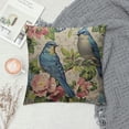 thumbnail image 2 of GOSMITH Blue Green Floral Pillow Covers Spring Plant Flowers Hydrangea Hibiscus Iris Bird Leaf Decorative Throw Pillow Covers Cushion Case for Home Sofa Couch Decoration White, 2 of 5